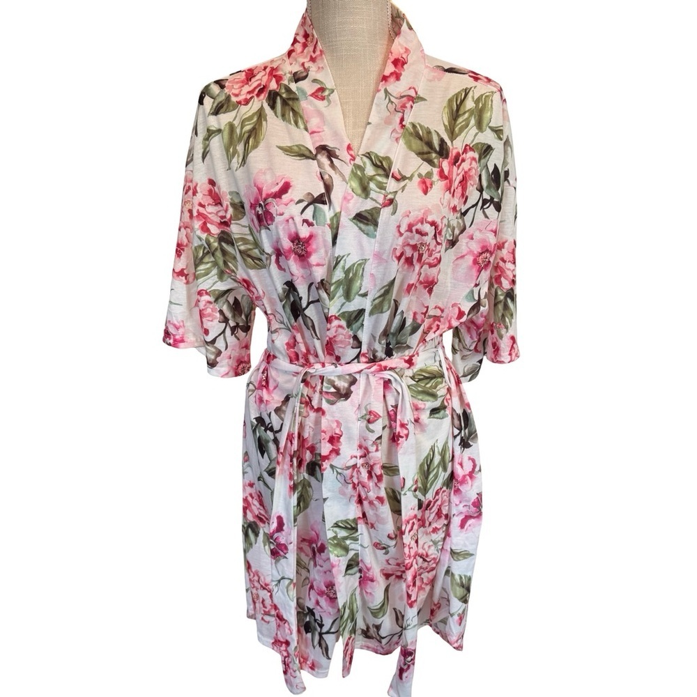Show Me Your MuMu Pink and Green Floral Robe